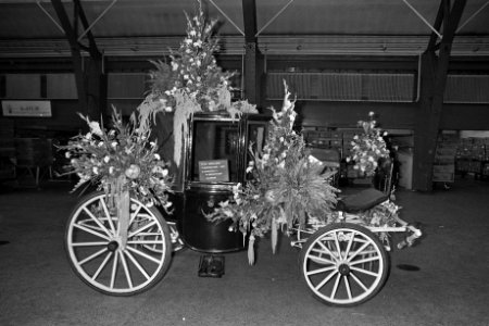 Voorbereiding Bloemencorso Aalsmeer, wagen in Veilinghal, Bestanddeelnr 924-8999