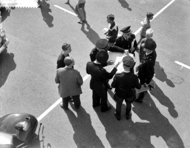 Voorbereidingen voor wereldkampioenschappen op de weg, Zandvoortse politie bespr, Bestanddeelnr 910-5962