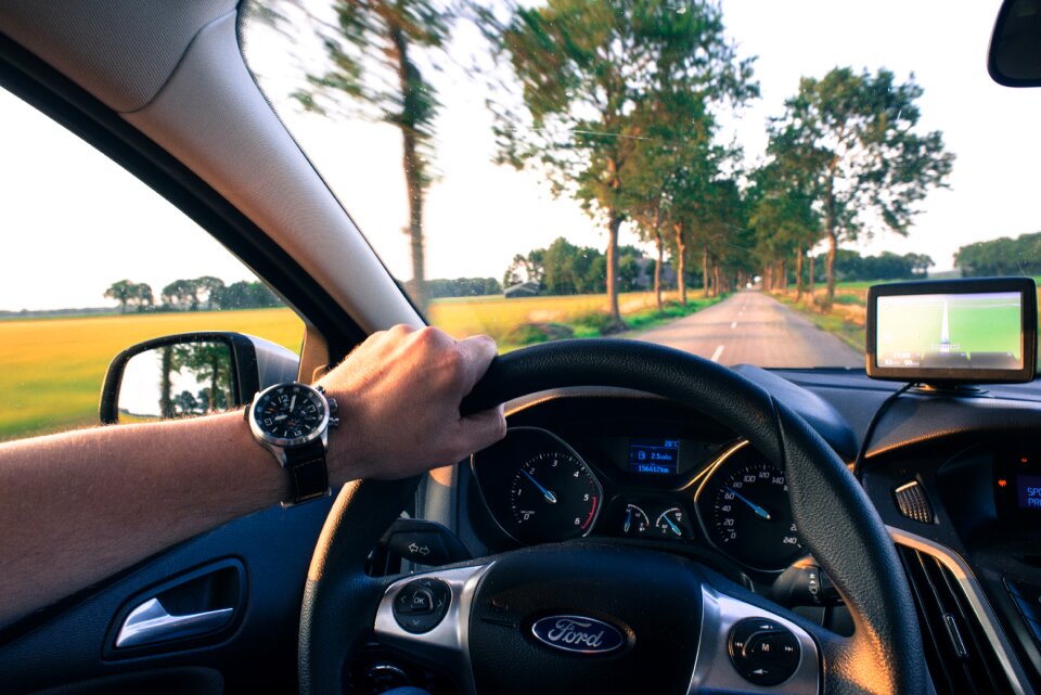Speed car driving road