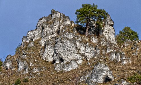 Mountain romantic blue sky