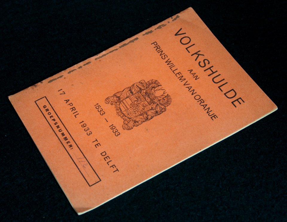Volkshulde aan Prins Willem van Oranje boekje, voorkant