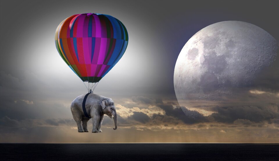 Hot air balloon ride mission moon