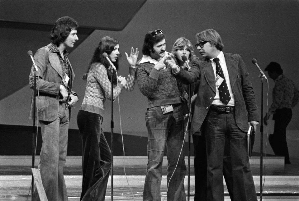 Voorbereiding Songfestival in Congresgebouw in Den Haag repetities Brotherhood , Bestanddeelnr 928-4928