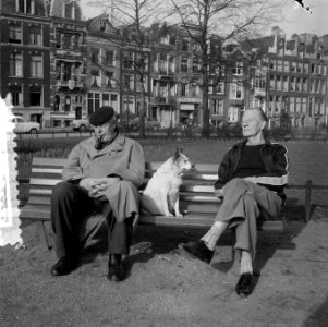 Voorjaarsstemming op zonnig bankje, Bestanddeelnr 908-3899