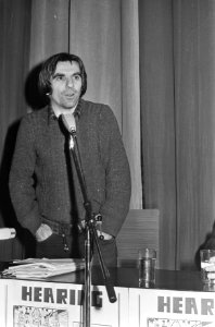 Voormalige Westduitse studentenleider Rudie Dutschke , geeft lezing op Katholiek, Bestanddeelnr 928-4127