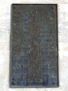 Voorhies Memorial plaque - Civic Center Park, Denver - DSC01185
