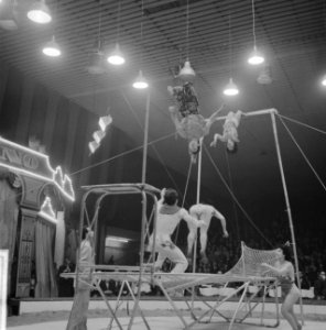 Voorstel Circus Americano in het Nieuwe RAI Gebouw. Trampolinenummer, Bestanddeelnr 913-3249