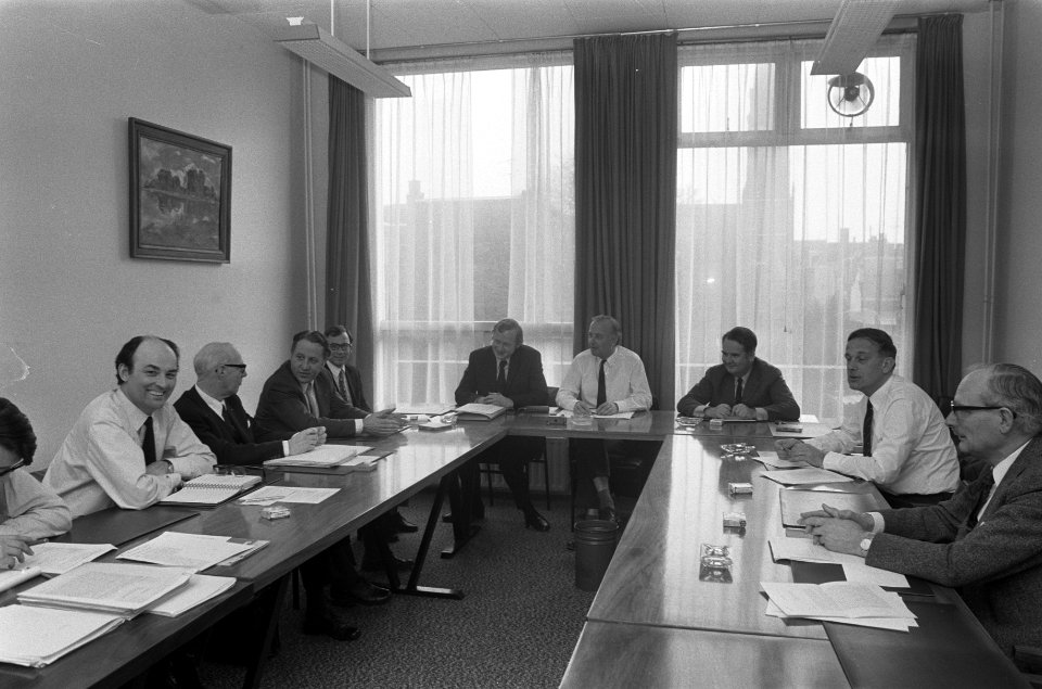Voorzitters confessionelen, Aantjes (AR), Tilanus (CHU), Veerman (AR), Andriesse, Bestanddeelnr 926-2773