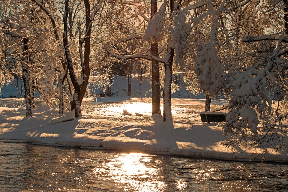 Water landscape snow