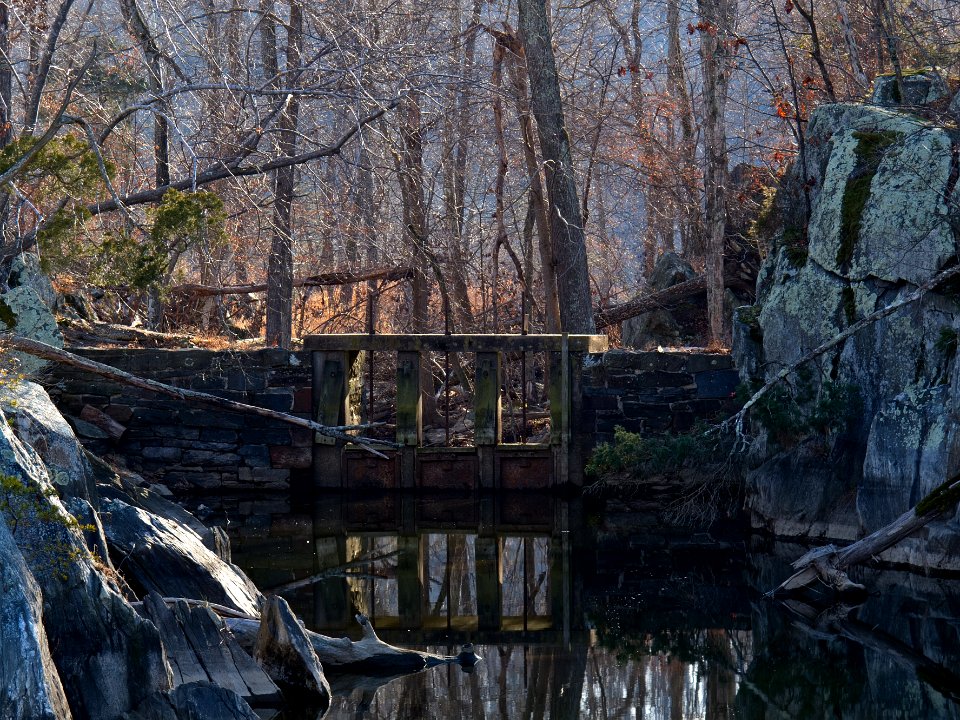 Waste Weir on 4 mile level of the Logwall, near the 13 mile marker (widewater)