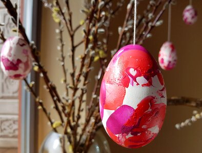 Easter greeting goose egg pink photo