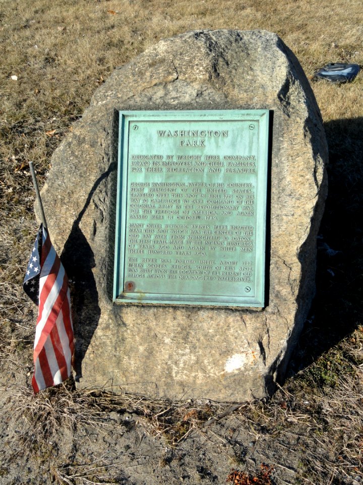 Washington Park marker - Palmer, MA - DSC04688