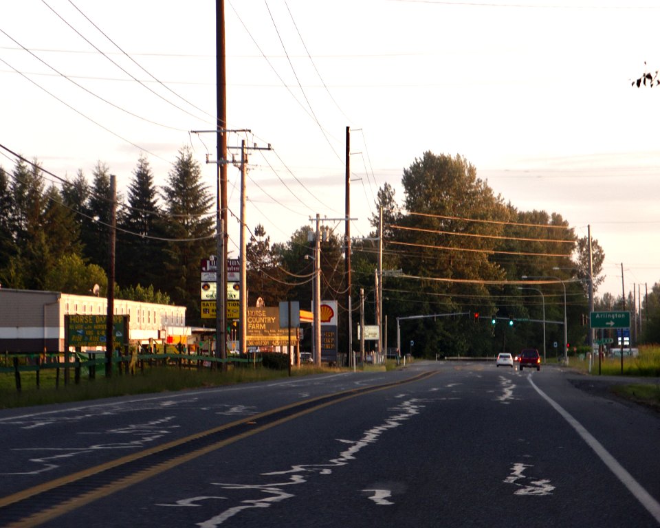 Washington State Route 92 heading southwest near 84th St NE