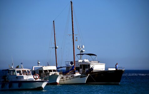 Yacht port blue photo
