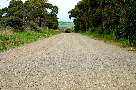 Gravel road pathway farmland
