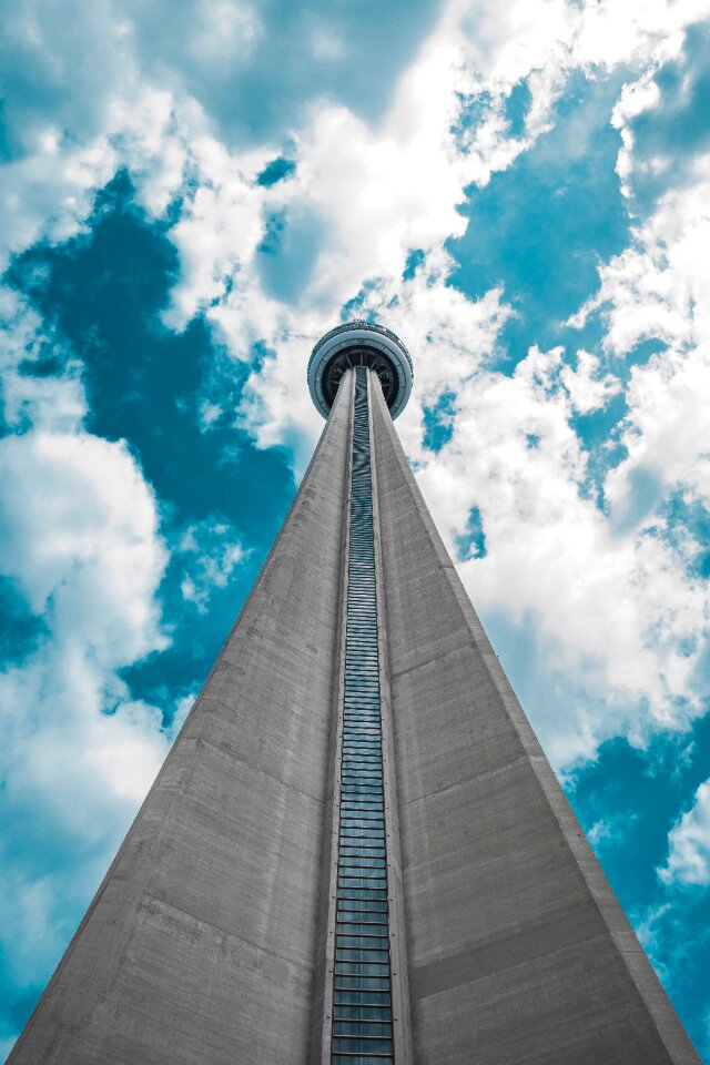 Blue sky skyscraper photo