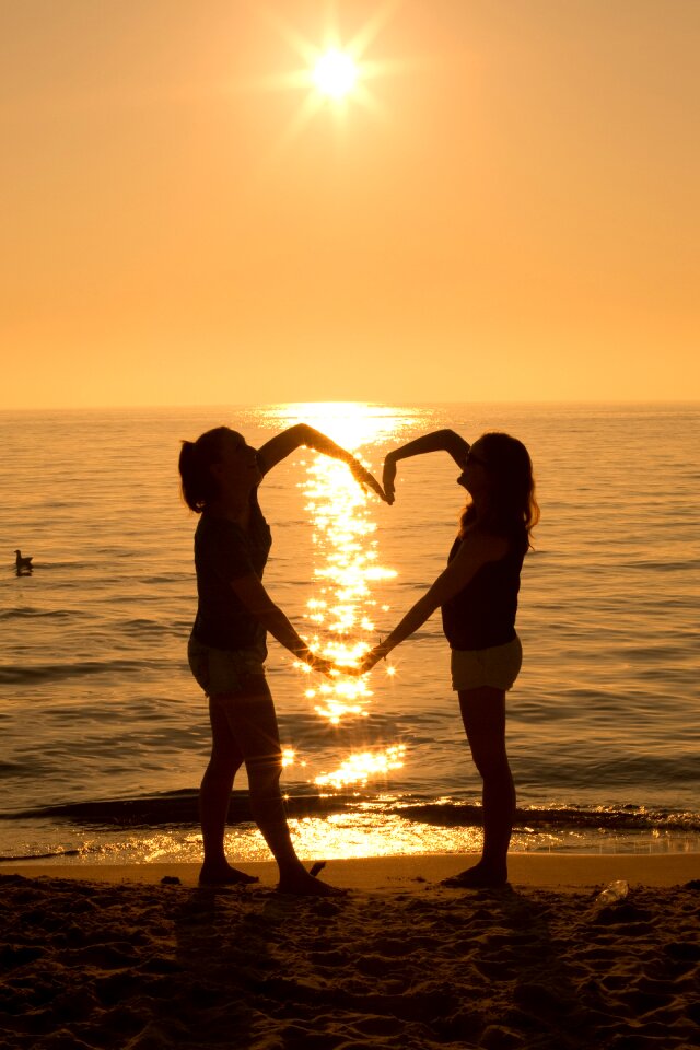 Heart shape summer sunrise