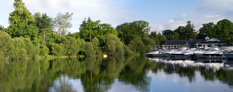 Blue sky calm water water photo