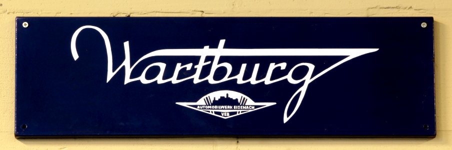 Wartburg, Enamel advert sign at the den hartog ford museum pic-009