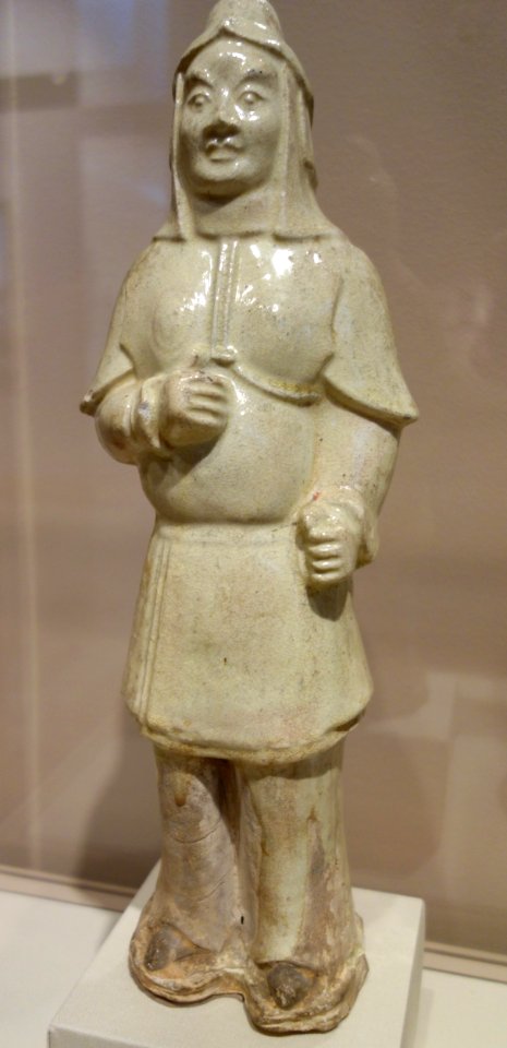 Warrior, China, attributed to Tang Dynasty, 618-906 AD, glazed earthenware - Chazen Museum of Art - DSC01624