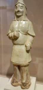 Warrior, China, attributed to Tang Dynasty, 618-906 AD, glazed earthenware - Chazen Museum of Art - DSC01624