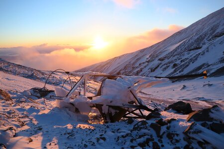 Evening snow landscape