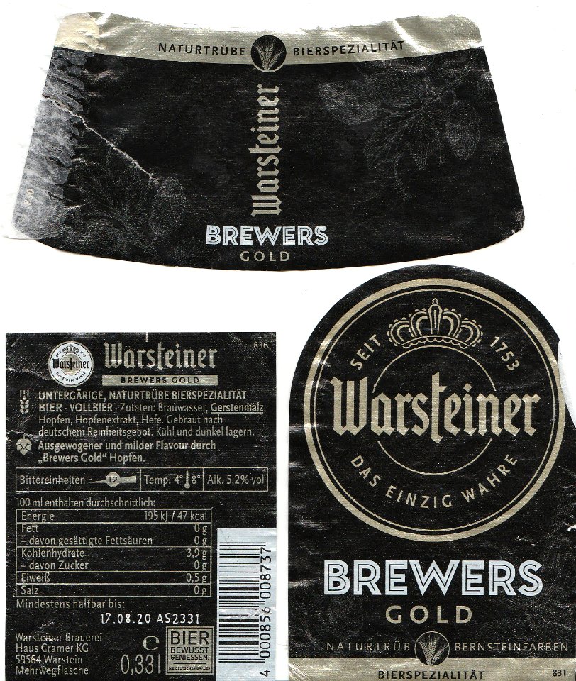 Warsteiner Brauerei, Haus Cramer KG - Warsteiner Brewers Gold
