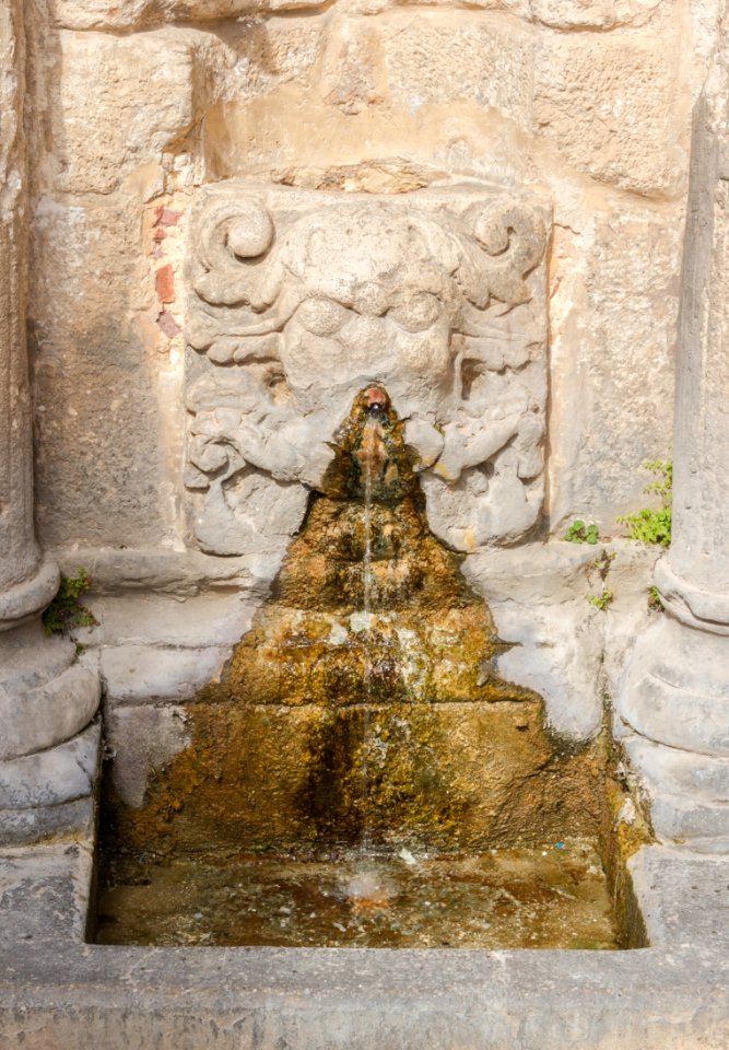 Water in the Rimondi Fountain Rethymno Crete Greece