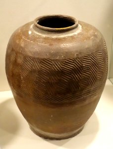 Water container, earthenware - Nguyen dynasty, 19th century AD - Vietnam National Museum of Fine Arts - Hanoi, Vietnam - DSC05297