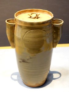 Water Jar, Mushiake stamp, Edo period to Meiji era, 19th century, moon and wild geese design in underglaze iron - Tokyo National Museum - DSC05877