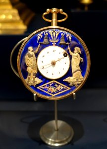 Watch with PHS brand, chimes quarter hours, early 19th century AD, gold, enamel - Museo Nacional de Artes Decorativas - Madrid, Spain - DSC08029