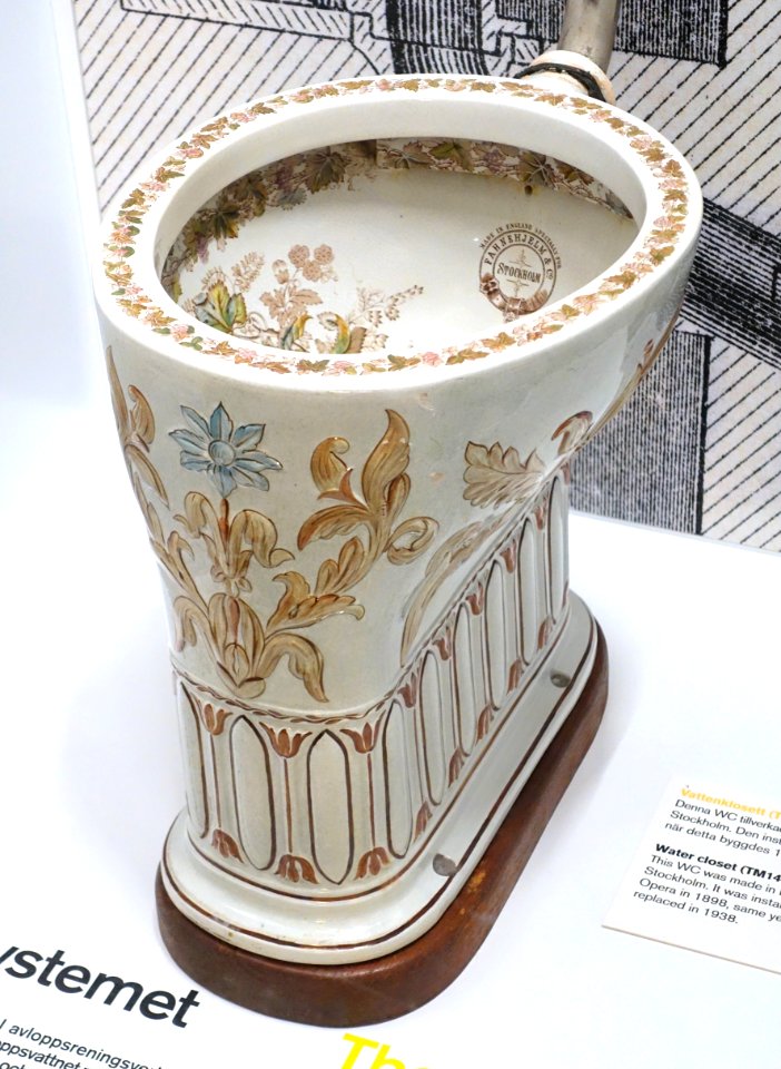 Water closet made in England for Fahnehjelm & Co, installed in Royal Swedish Opera, 1898, TM14922 - Tekniska museet - Stockholm, Sweden - DSC01557