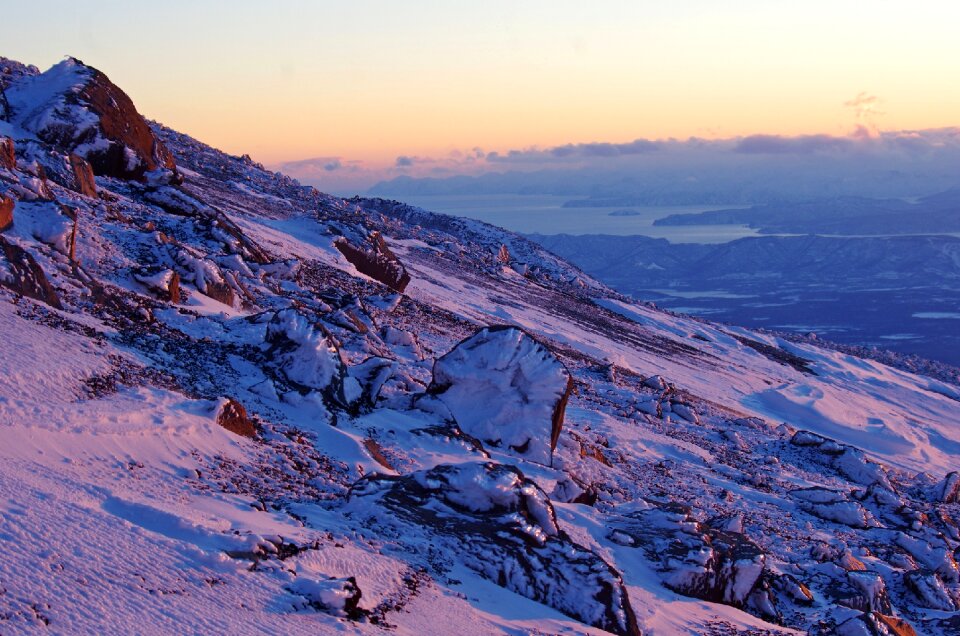 Evening snow landscape