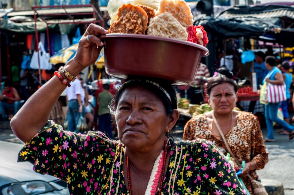 Wayuu woman selling fresh coconut
