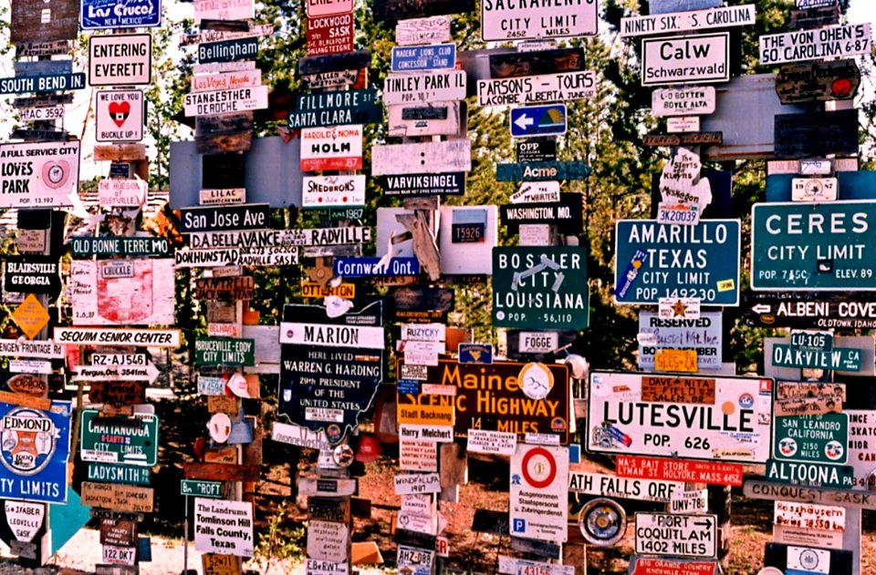 Watson Lake sign forest June 1992
