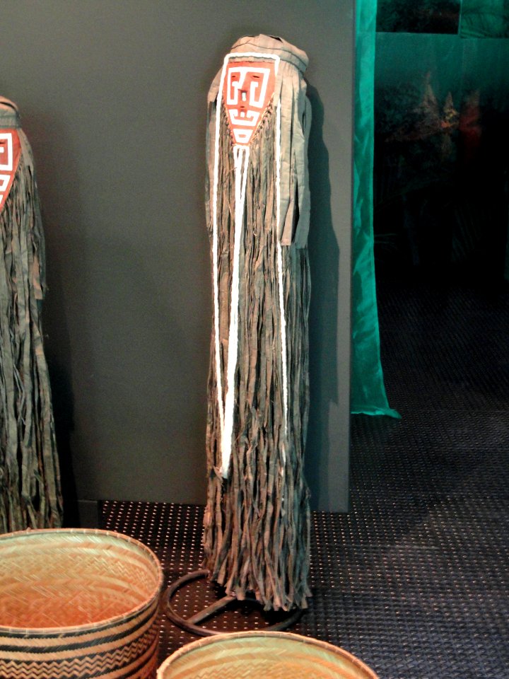Wayana-Aparai ceremonial costume - Memorial dos Povos Indígenas - Brasilia - DSC00517