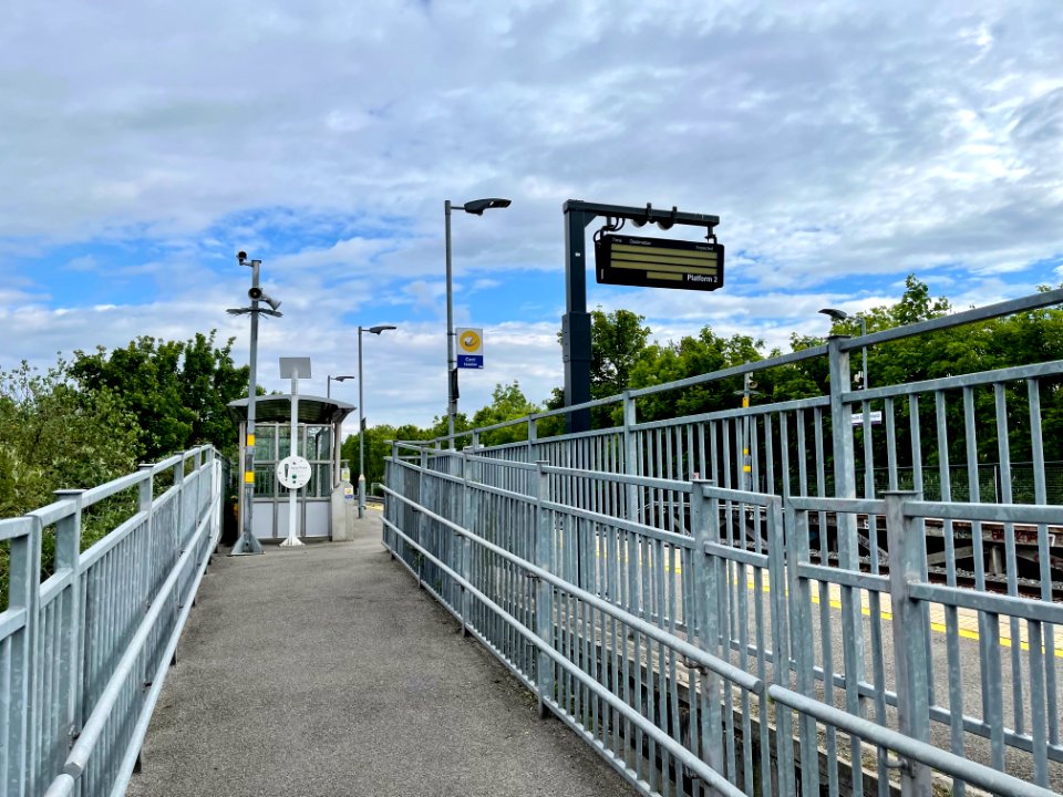 Way up to Platform 2 of South Greenford, 2021
