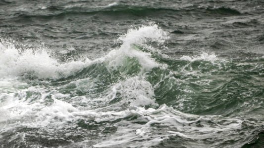 Waves outside Vikarvet Museum during Storm Dennis