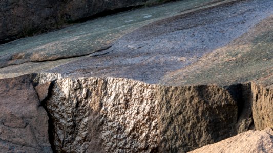 Water on granite cliff in Norrkila photo