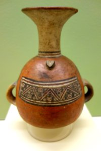 Water bottle, Sana, Peru, c. 1-750 AD, ceramic - Fitchburg Art Museum - DSC08778