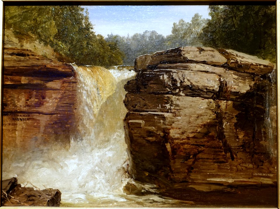 Waterfall and Rocks Near Lake George, by John Frederick Kensett, 1872, oil on canvas - Currier Museum of Art - Manchester, NH - DSC07464