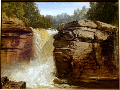 Waterfall and Rocks Near Lake George, by John Frederick Kensett, 1872, oil on canvas - Currier Museum of Art - Manchester, NH - DSC07464