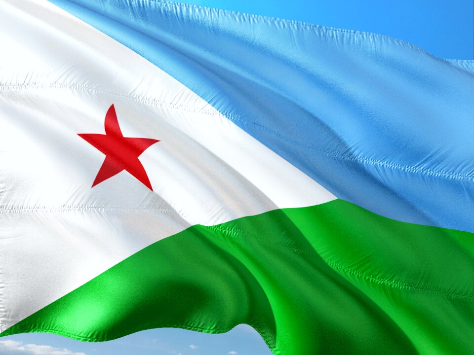 Flag djibouti republic of east africa
