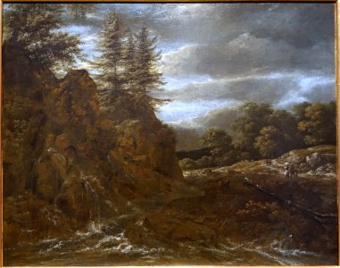 Waterfall in a forest landscape, Jacob Isaakszoon van Ruisdael, 1600s, oil on canvas - Villa Vauban - Luxembourg City - DSC06524 photo