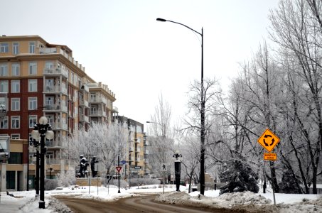 Waterfront Drive in Winnipeg, Manitoba in Winter