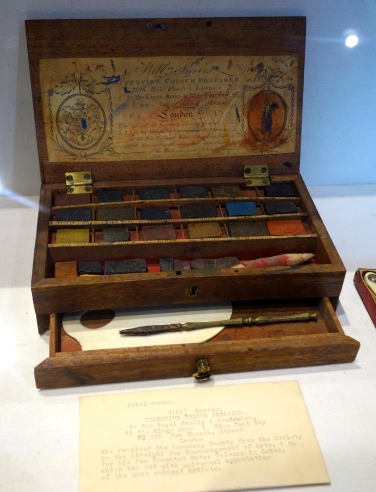 Watercolors by William Reeves, London, inventor of watercolors in cakes, undated - Joseph Allen Skinner Museum - DSC07847