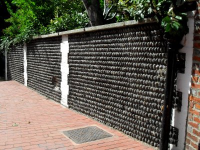 Wall at Down House, The Green, Rottingdean (NHLE Code 1381007) (August 2010)