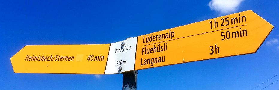 Wanderwegweiser Heimisbach Vorderholz