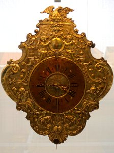 Wall clock, Georg Lorenz Warnberger, Augsburg, 1722-1726, silver, brass, iron - Germanisches Nationalmuseum - Nuremberg, Germany - DSC02683