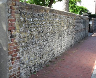 Wall at The Timbers, The Green, Rottingdean (NHLE Code 1381021) (August 2010)